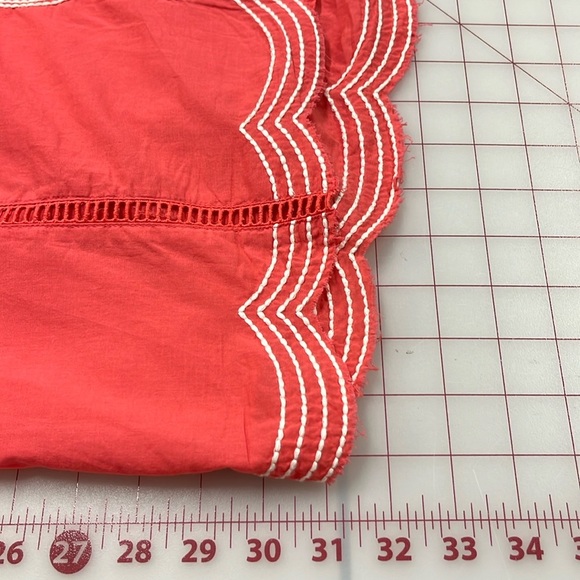 SHOW ME YOUR MUMU Claudine Embroidered Coral Poet SLV V-Neck Tie Tunic Dress S - Picture 16 of 16